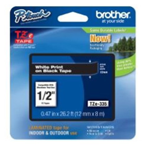 Brother | 335 | Laminated tape | Thermal | White on black | Roll (1.2 cm x 8 m) - 2